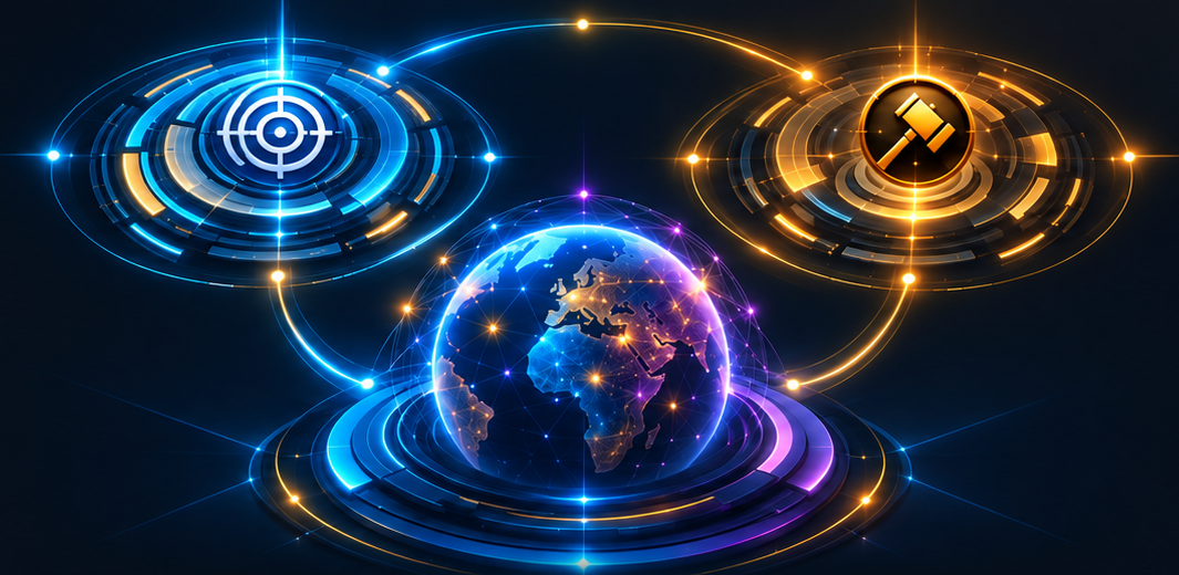 Illustration of three connected project concepts: ODIN, ATLAS and THOR